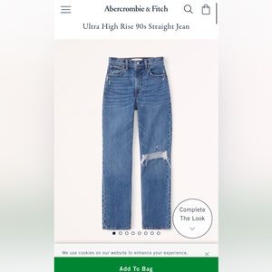 Abercrombie & Fitch The 90’a straight ultra high rise